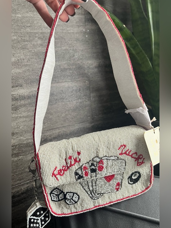 Sol And Mer Handbags - NWT Sol & Mer Roll the Dice Hand Beaded Shoulder Bag Casino Cards Novelty Purse